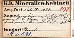 Etiketten zu Calcit (NHMW-MIN-As591)